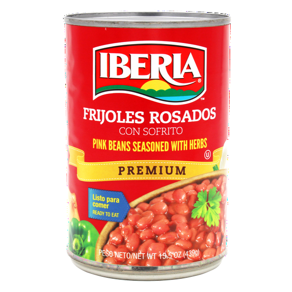 Iberia Premium Pink Beans, Seasoned With Herbs, 15.5 Oz