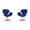 Blue and Polished Chrome, variant on Manhattan Comfort Raspberry Fabric Accent Chair in Blue (Set of 2)