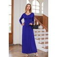 thumbnail image 3 of Women's Long Sleeve Loose Plain Maxi Dresses Casual Long Dresses with Pockets,US Size,Long Sleeve Dark green,L, 3 of 9