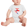 thumbnail image 2 of Croatia Map Flag Cute Baby Rompers (White, 0-3 Months), 2 of 5
