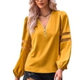thumbnail image 2 of Suéteres casuales ajustados, suéter con cuello en V, suéter con cremallera, suéter con cuello en V para mujer, valor excepcional, 2 of 5
