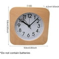thumbnail image 5 of Square Wooden Alarm Clock with Arabic Numerals, Non-Ticking Silent, Backlight, Battery Operated, Nature, 5 of 5