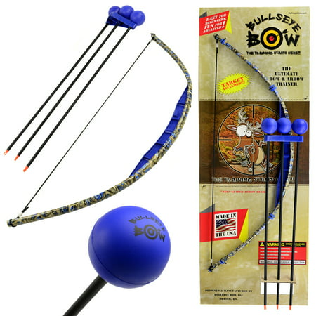 Kids Bow and Arrow Set Beginner Archery Toy Bullseye Blue Camo Training Kit Foam