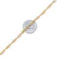 thumbnail image 2 of 2.5mm Polished 14k Yellow Gold Plated Twisted Singapore Chain Bracelet, 9.5 inches, 2 of 7
