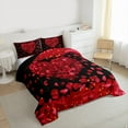 thumbnail image 3 of jejeloiu Happy Valentine'S Day Bedding Comforter Set,Romantic Floral Loves Twin Comforter Sets,Red Black Bedding Set For Girls,Microfiber Bedroom Decor Reversible,2-Piece, 3 of 8