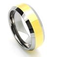 thumbnail image 2 of Men Women Tungsten Carbide Wedding Band Ring 8mm Comfort Fit Beveled Edges Gold Plated Tungsten Ring, 2 of 3
