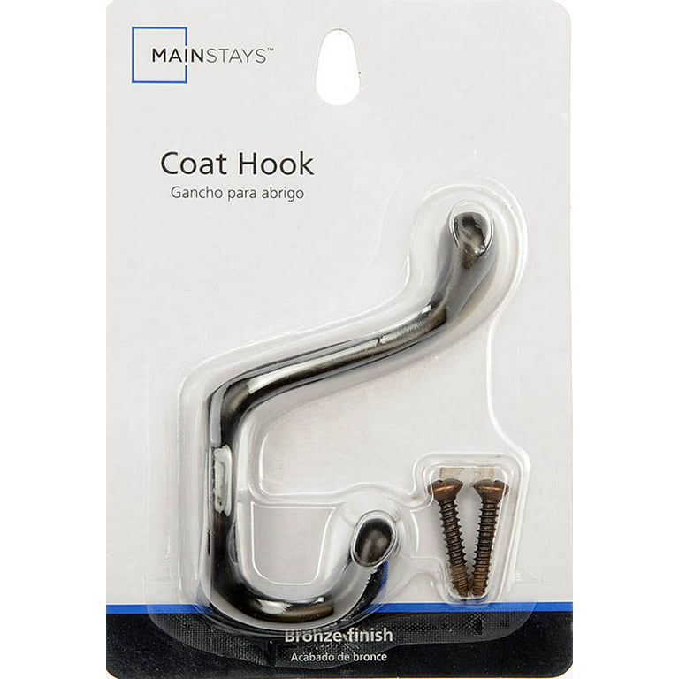 Mainstays Coat Hook With Mounting Hardware, Oil-Rubbed Bronze
