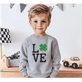 thumbnail image 3 of Bump and Beyond Designs St. Patrick's Day Shirt for Girls and Boys, Glitter Shamrock Love Sweatshirt (Heather Grey 2T), 3 of 4