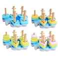 thumbnail image 5 of Wooden Color Cartoon Animal Five Sets of Columns Young Children‘s Educational Animals Set of Columns Geometric Shape Set of Columns Building Blocks Toys, 5 of 5