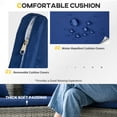 thumbnail image 4 of 5-Piece Wicker Patio Furniture Set, PE Rattan Conversation Dining Set with Navy Blue Cushions, Glass Top Table & 2 Ottomans, Mixed Grey Sectional Sofa for Garden, Yard, Backyard, 4 of 7