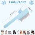 thumbnail image 2 of Unique Bargains Cat Comb Pet Hair Removal Brush with Release Button Flea Comb for Pet Self-Cleaning Grooming Brush for Massaging and Removing Shedding Hair Blue, 2 of 6