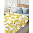 thumbnail image 5 of Yellow Banana Flat Sheet Only Twin Size, Soft Breathable Bed Top Sheets for Mattress, Summer Tropical Fruits Watercolor Luxury Bedding Flat Sheets for Home Hotel Bedroom Bed Protection, 5 of 9