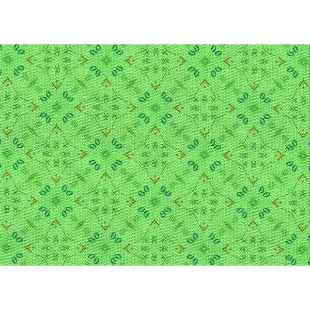 Ahgly Company Machine Washable Indoor Rectangle Transitional Emerald Green Area Rugs, 2' x 3'