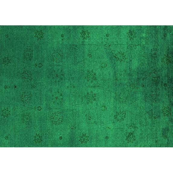 Ahgly Company Indoor Rectangle Oriental Green Industrial Area Rugs, 4' x 6'