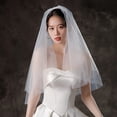 thumbnail image 3 of Visland White Bridal Veil Double-Layered Solid Color Wedding Veil Soft Mesh Material Prom Cosplay Veil with Comb, 3 of 7
