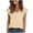 Yellow, variant on Womens V-Neck Eyelet Top Short Sleeve Ruffle Blouse Casual Summer Shirt Stretchy Fit Yellow,Size S