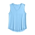 thumbnail image 7 of Horkkom Linen Shirts for Men V Neck Solid Color Sleeveless Shirts Beach Vacation Breathable Tank Tops, S-4XL, 7 of 7
