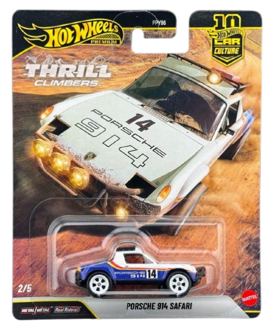 Hot Wheels Premium Thrill Climbers 5-Car Set, Car Culture, Die-Cast 1:64 Scale Rally Cars Bundle FPY86-961Q