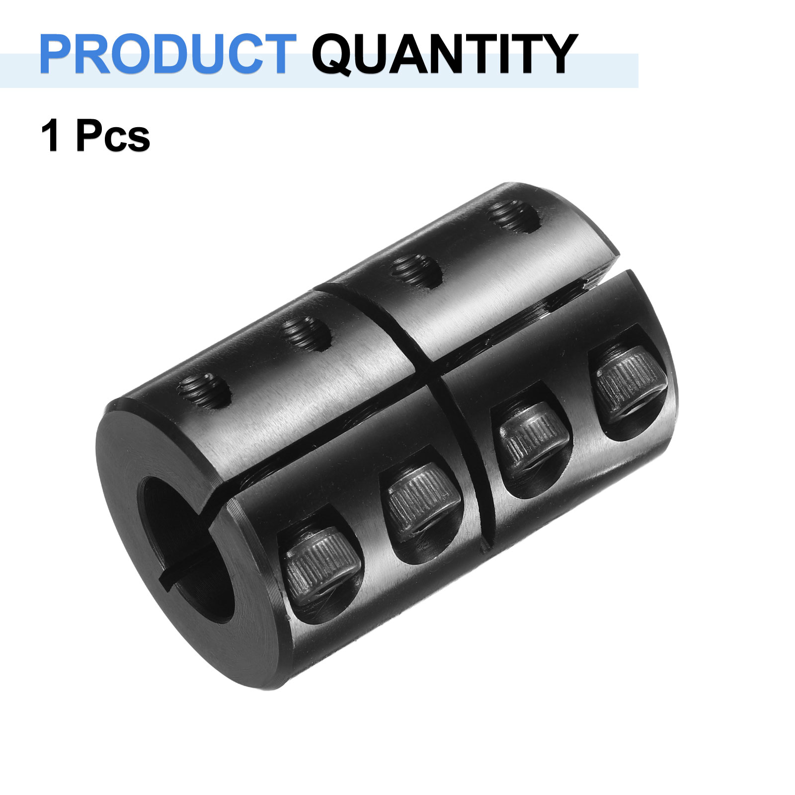 Uxcell Shaft Coupling, 5/8" to 5/8" Bore, 1-5/16" OD, 2" Length, Black Oxide Rigid Single Split Clamping Coupling with #10-32 x 1/2" Set Screws for 3D Printers Motor Wheel