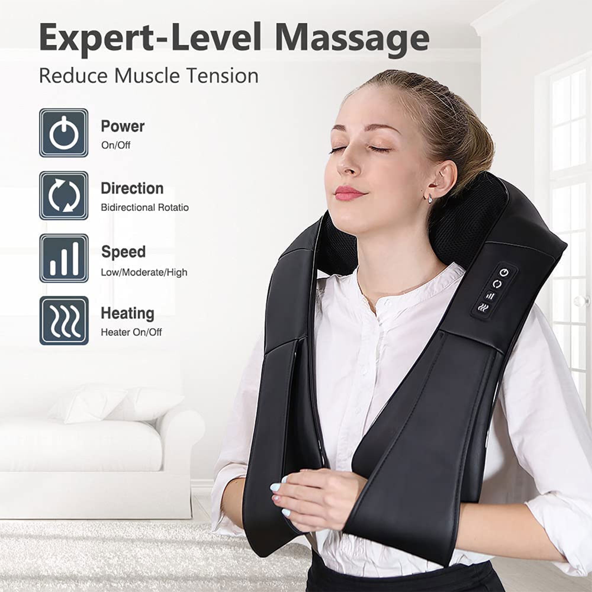 Relaxie Shiatsu Neck & Back Massager With Heat - Medicpure