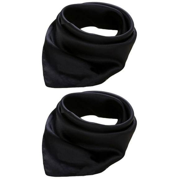 Hemoton 2pcs Women Lady Solid Color Wrap Scarf Fashion Accessory (Black)