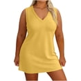 thumbnail image 2 of XiYing Robes pour Femmes, Robe Décontractée Ample à Col en V pour Femmes Grande Taille, Manches Courtes Tenue d'Intérieur, Coupe Confortable pour Journées Relax, TG-5TG,, 2 of 6
