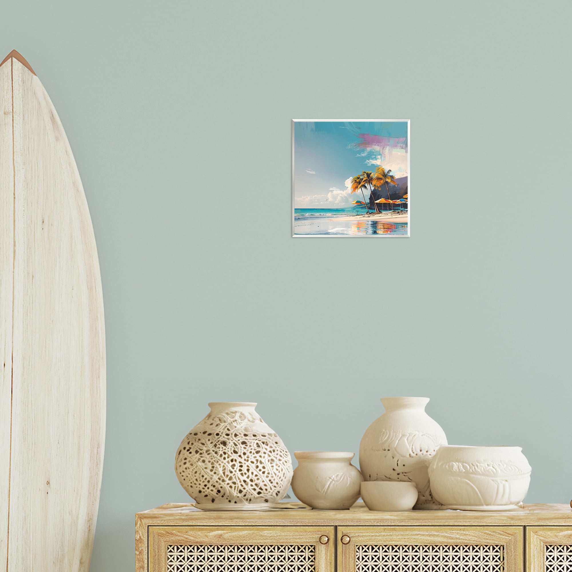Stupell Industries Contemporary Shoreline Bliss Nautical & Beach Painting Unframed Art Print Wall Art, 12 x 12
