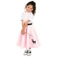 thumbnail image 5 of Hip Hop 50's Shop 1950s Girls 4 Piece Poodle Skirt Costume Outfit for Kids with Accessories (glasses, socks, scarf) (Small Child 4-6, Light Pink), 5 of 7