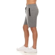 PURE CHAMP Mens 3 Pk French Terry Cotton Casual Gym Shorts for Men Athletic Workout Training Sweat Shorts with Zipper Pocket