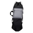 thumbnail image 4 of Mochila para monopatín con cierre de cordón, bolsa de almacenamiento para esterilla de yoga, impermeable, para longboard Negro y gris, 4 of 8