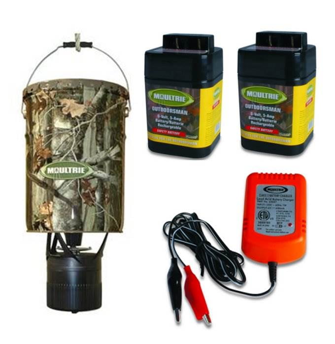 MOULTRIE MFHEP 6.5 Gallon Econo Plus Hanging Deer Feeder + 6V