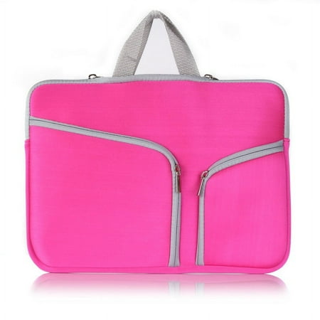 12" 11.6" Laptop Sleeve Case For MacBook Samsung Chromebook HP Acer Lenovo - Water Resistant Thickest Carry Bag Universal Laptop Bag, Pink
