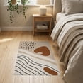 thumbnail image 3 of ODIKA 2'x3' Beige Brown Earthy Abstract Waves Washable Doormat Modern Geometric Design with Dynamic Lines for Entryway, Kitchen, Laundry Room, Non-Slip, Low Pile, 3 of 7