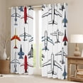 thumbnail image 5 of Airplane Curtains Vintage Aircraft 30%-50% Blackout Curtains,Fighter Plane Silhouette Curtains & Drapes Airliner Aeroplane Military Transport Themed Room Decor,Plain White, 5 of 6
