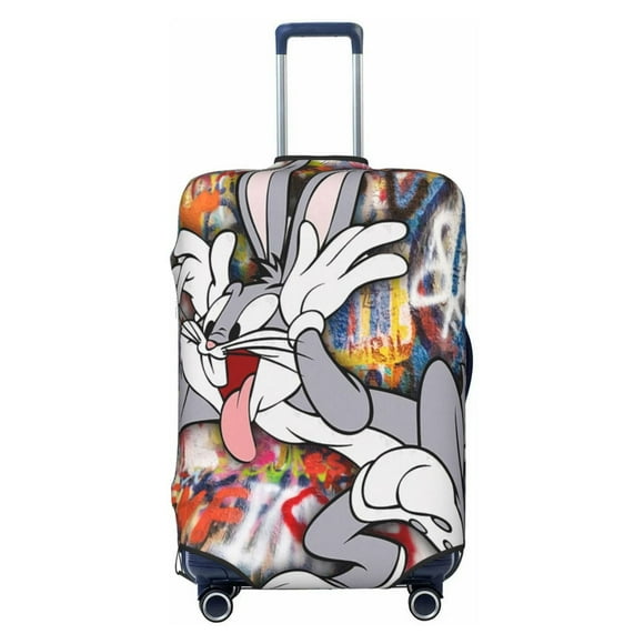 Funda de equipaje de viaje con dibujos animados de Bugs Bunny, bonita funda protectora elástica lavable para maletas, antiarañazos, elástica para vacaciones y negocios