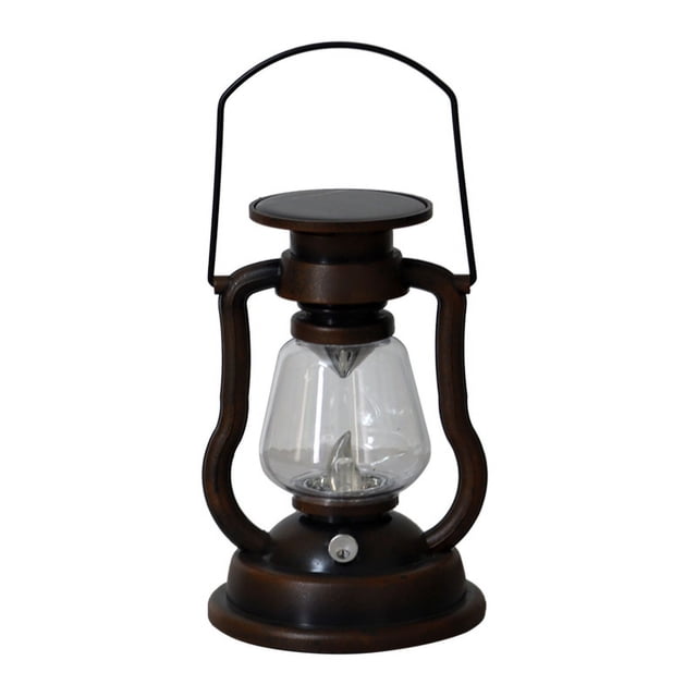 Lámpara de queroseno solar vintage, linterna de caballo, lámpara portátil, decoración para el hogar, patio, jardín, luz de vela de llama LED