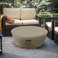 thumbnail image 5 of COVERS&ALL Outdoor Round Fire Pit Cover, 12 Oz Waterproof, UV & Weather Resistant for Patio Lawn Garden Backyard Outside, with Air Vents & Drawstrings (48"(Diameter) x 18"(H), Beige), 5 of 7