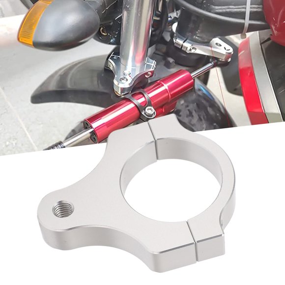 Fork Bracket, Aluminum Alloy Universal Steering Damper Fork Frame Mounting Clamp Bracket, Durable Foot Fixer Hardware Parts Stabilizer Bracket for Motorcycle Bike Modification