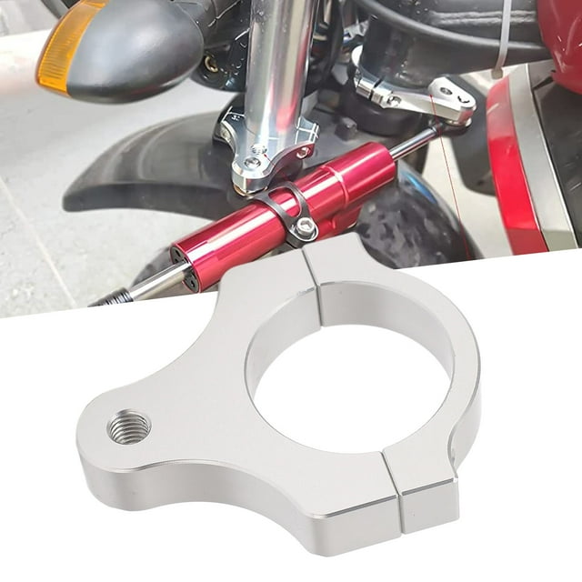 Fork Bracket, Aluminum Alloy Universal Steering Damper Fork Frame Mounting Clamp Bracket, Durable Foot Fixer Hardware Parts Stabilizer Bracket for Motorcycle Bike Modification