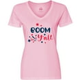 thumbnail image 3 of Inktastic 4th of July Boom Y'all with Red White and Blue Stars Women's V-Neck T-Shirt, 3 of 5