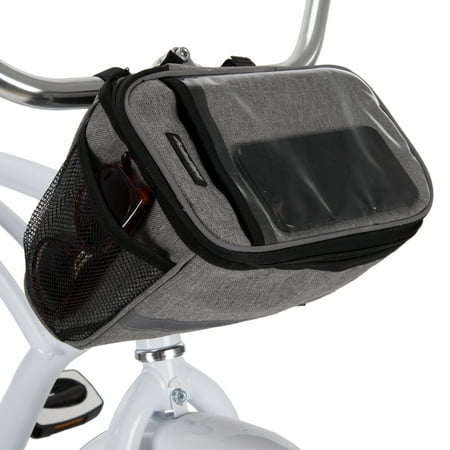 Huffy Handlebar Cooler Bike Bag with Smartphone Pocket, Woven (Best Bicycle Handlebar Bag)