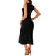 thumbnail image 3 of Vestido de suéter midi sin mangas de punto acanalado para mujer INSPIRE CHIC, elegante y casual con cuello simulado, 3 of 5