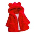 thumbnail image 2 of Godderr Toddler Girls Winter Fleece Coat Kids New Warm Outwear Mid length Newborn Baby Thickened Cotton Hooded Faux Fur Jacket for 9M-8Y, 2 of 8
