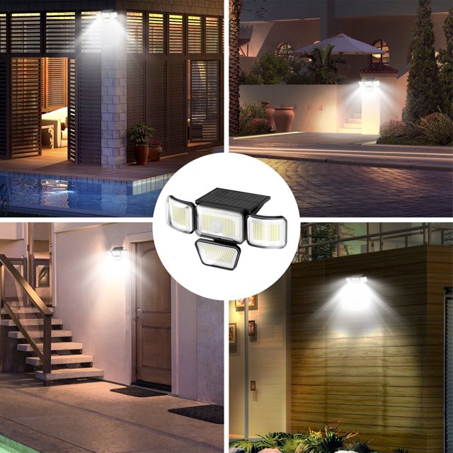 4x LED Solar PIR Motion Sensor Lights – Outdoor, Waterproof, Wall Mount Garden Lights