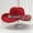 Red, variant on HNMKIU Stylish Western Cowboy Hat For Women Men Featuring Large Round Gemstone Fringe Rhinestone Decorations Ideal Party Event Accessory Pink,One Size
