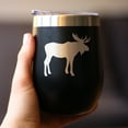 thumbnail image 3 of Bevvee Insulated Wine Tumbler 12 oz Moose Silhouette Gifts for Outdoorsy Wine Enthusiasts Tumblers, 3 of 4