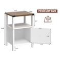 thumbnail image 2 of EVOKEDEN 2PCS Farmhouse Nightstands, Sofa Side End Table w/ Storage & Barn Door for Bedroom Living Room White, 2 of 9