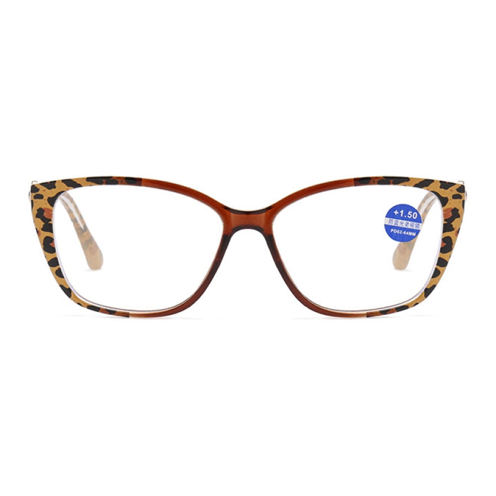 3 Pairs of Leopard Print Square Oversized Reading glasses Blue Light Blocking Metal Presbyopic Glasses Readers for Women +3.00