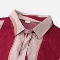 thumbnail image 3 of Camisas Y s Camisa casual de verano con estampado de olas para hombre Camisa de manga corta con cuello vuelto (Red, L), 3 of 5
