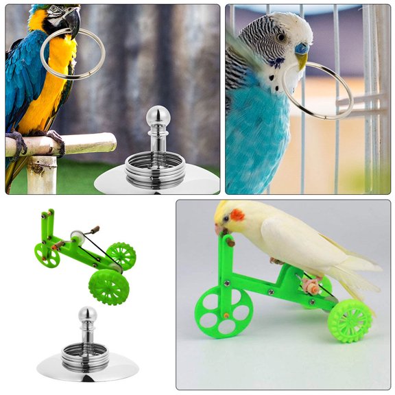 ETEREAUTY Parrot Training Toy Set, -Shaped Plastic and Iron Playthings for Bird Enrichment, 1 Set
